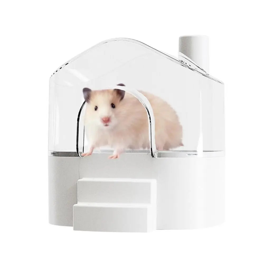 Detachable Pet Bird Bath Box Transparent Large Space Hamster Bathtub Anti-leak Household Hamster Bath House Bathtub Supplies