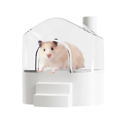 Detachable Pet Bird Bath Box Transparent Large Space Hamster Bathtub Anti-leak Household Hamster Bath House Bathtub Supplies