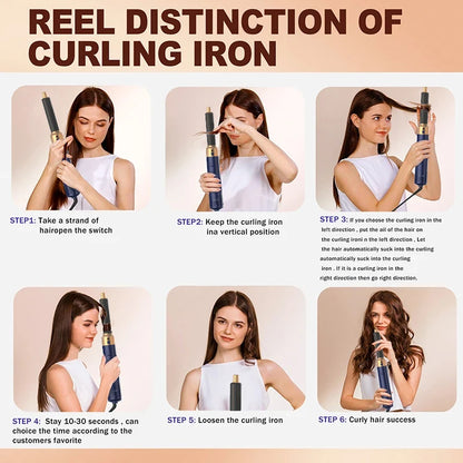 Professional Air Hair Styler 5 In 1 Low Noise Hair Curling Straightening Hair Drying 1000W Hot Air Brushes