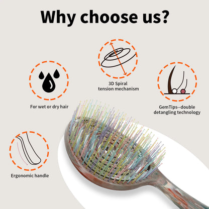 Wide Curved Vented Hair Brush Detangle with Nylon Bristles Best for Men Women Brushes