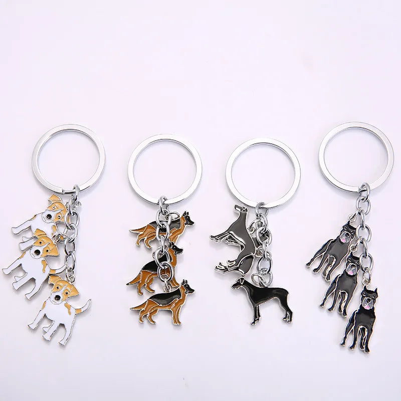 Jack Russell Terrier Keychain For Women Men Bulldog Shepherd Dog Pendant Key Ring Pet Jewerly Friends Christmas Gift llavero