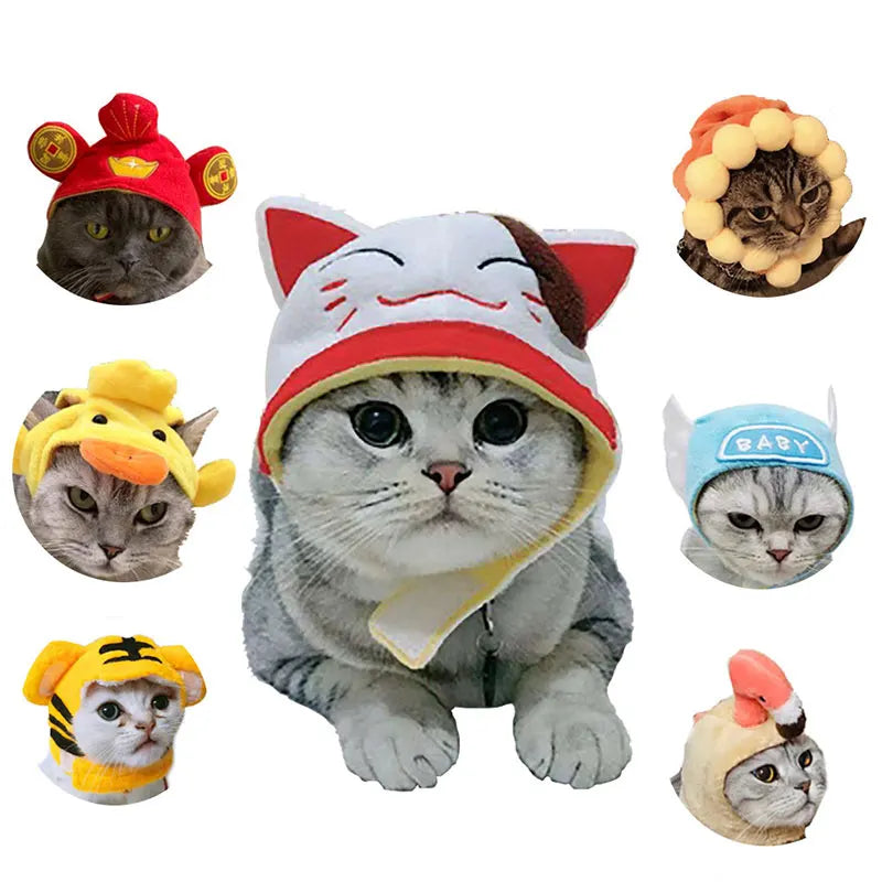 Funny Hat for Cat Sunflower Christmas Costume Pet Hat Halloween Cosplay Keep Warm Headwear Dogs Hats Puppy Accessories for Cats