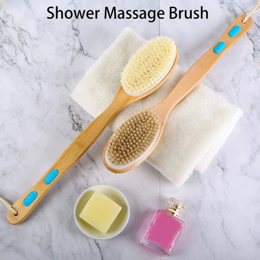 Body scrub brush soft and hard bristle shower double-side long handle shower brush 1/2pc,body brushes，Special for real hair wigs