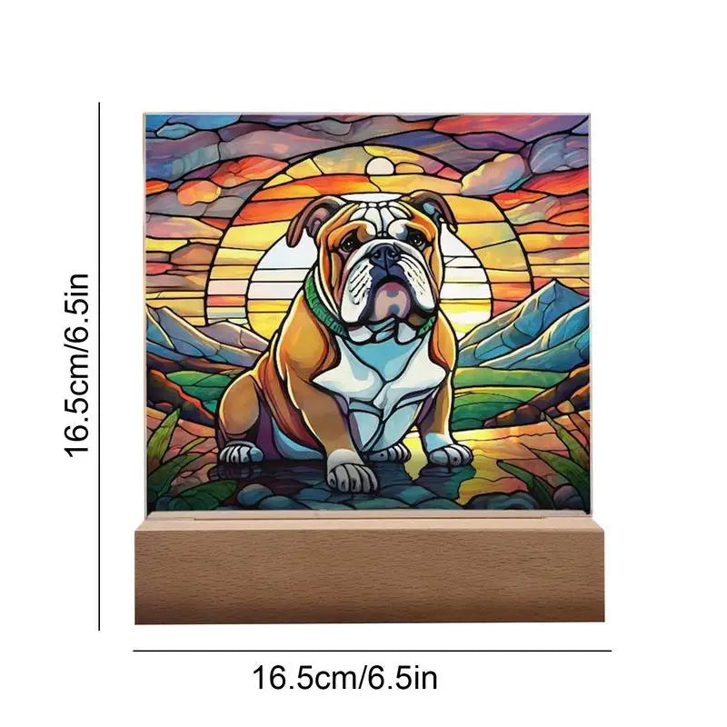 Stained Acrylic Dog Panel Decoration Sun Catcher Pet Memorial Decoration Sun Catcher Pet Memorial Decoration Handcrafted Dog Sun