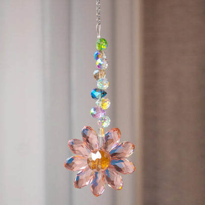 Star Moon Crystal Sun Catcher Bohemian Rainbow Maker Wind Chime  Home Outdoor Garden Hanging Ornament Window Decoration New In