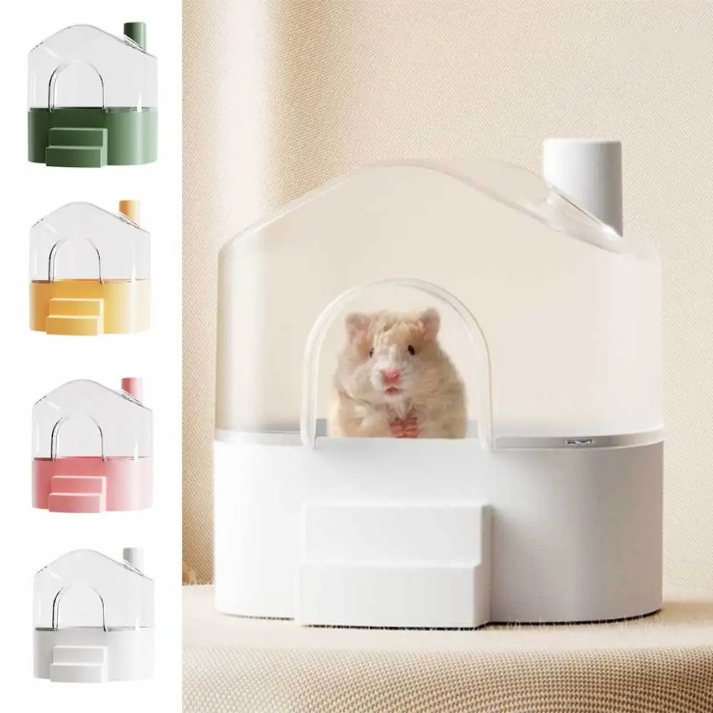 Detachable Pet Bird Bath Box Transparent Large Space Hamster Bathtub Anti-leak Household Hamster Bath House Bathtub Supplies