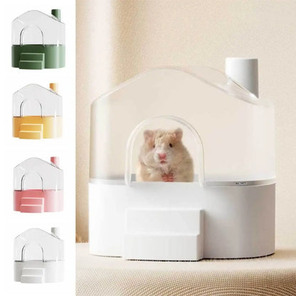 Detachable Pet Bird Bath Box Transparent Large Space Hamster Bathtub Anti-leak Household Hamster Bath House Bathtub Supplies