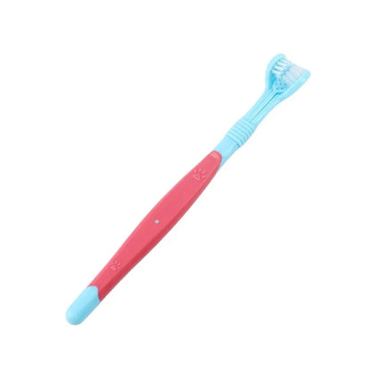 3-Sided Pet Toothbrush Dog Plastic Toothbrush Removing Bad Breath Tartar Cleaning Mouth Pet Dental Care Cat Cleaning Mouth