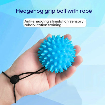 Massage Ball With Rope Hedgehog Ball Grip Strength Ball Rehabilitation Training Equipment Hand Fingers Strength Strength Device