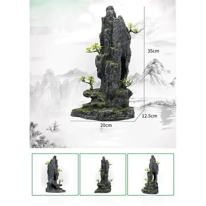 Ecological Lacape Aquarium Decoration Resin Mountain Scenery Pet Fi Tank Decorative Accories Simulation Mountain Ston...