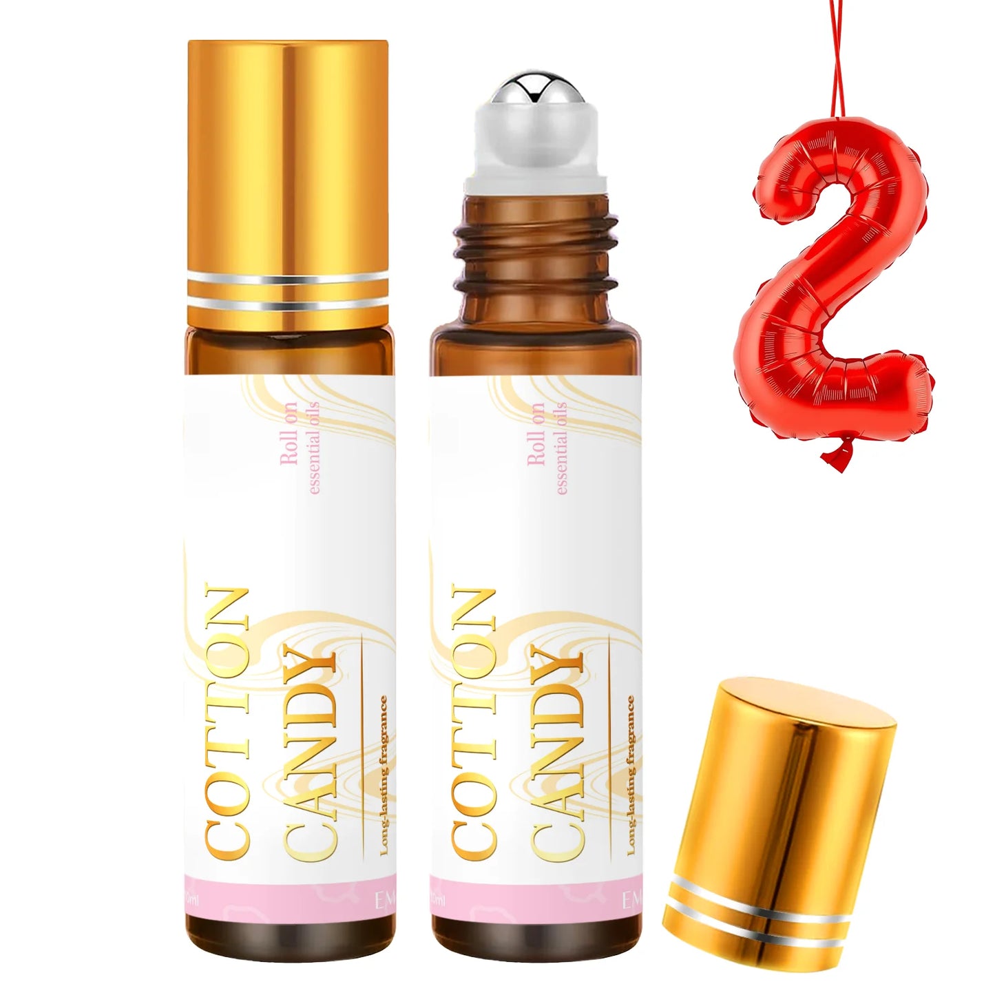 2PC 10ml Roller Essential Oils Massage oil Coffee Lollipop Vanilla coconut Lavender Peony Cotton Candy Raspberry Cherry Gifts
