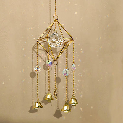 Star Moon Crystal Sun Catcher Bohemian Rainbow Maker Wind Chime  Home Outdoor Garden Hanging Ornament Window Decoration New In