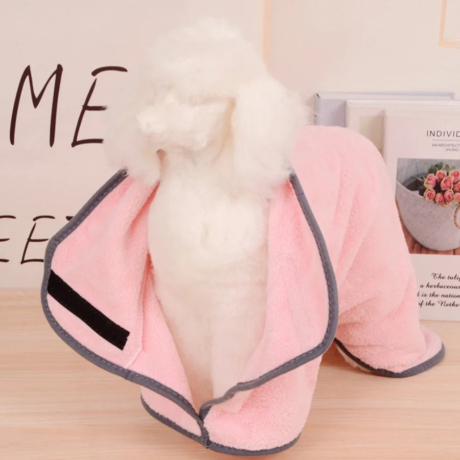 Super absorbent dog bathrobe - Quick-drying pet towel pack, suitable for small/large dogs and cats, full-body coverage, comforta