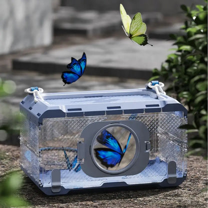 Folding Insect Observation Box Transparent Waterproof Portable Hamster Cage Wear Resistant Pet Observation Box for Outdoor