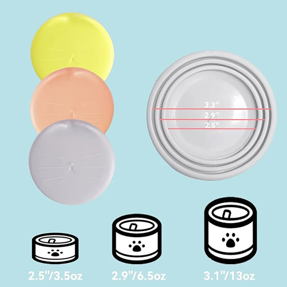 Pet Food Can Lid Silicone Universal Size Cat/Dog Can Storage Lid Dishwasher Easy To Clean Reusable Fully Covered Sealed Fresh