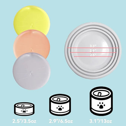 Pet Food Can Lid Silicone Universal Size Cat/Dog Can Storage Lid Dishwasher Easy To Clean Reusable Fully Covered Sealed Fresh