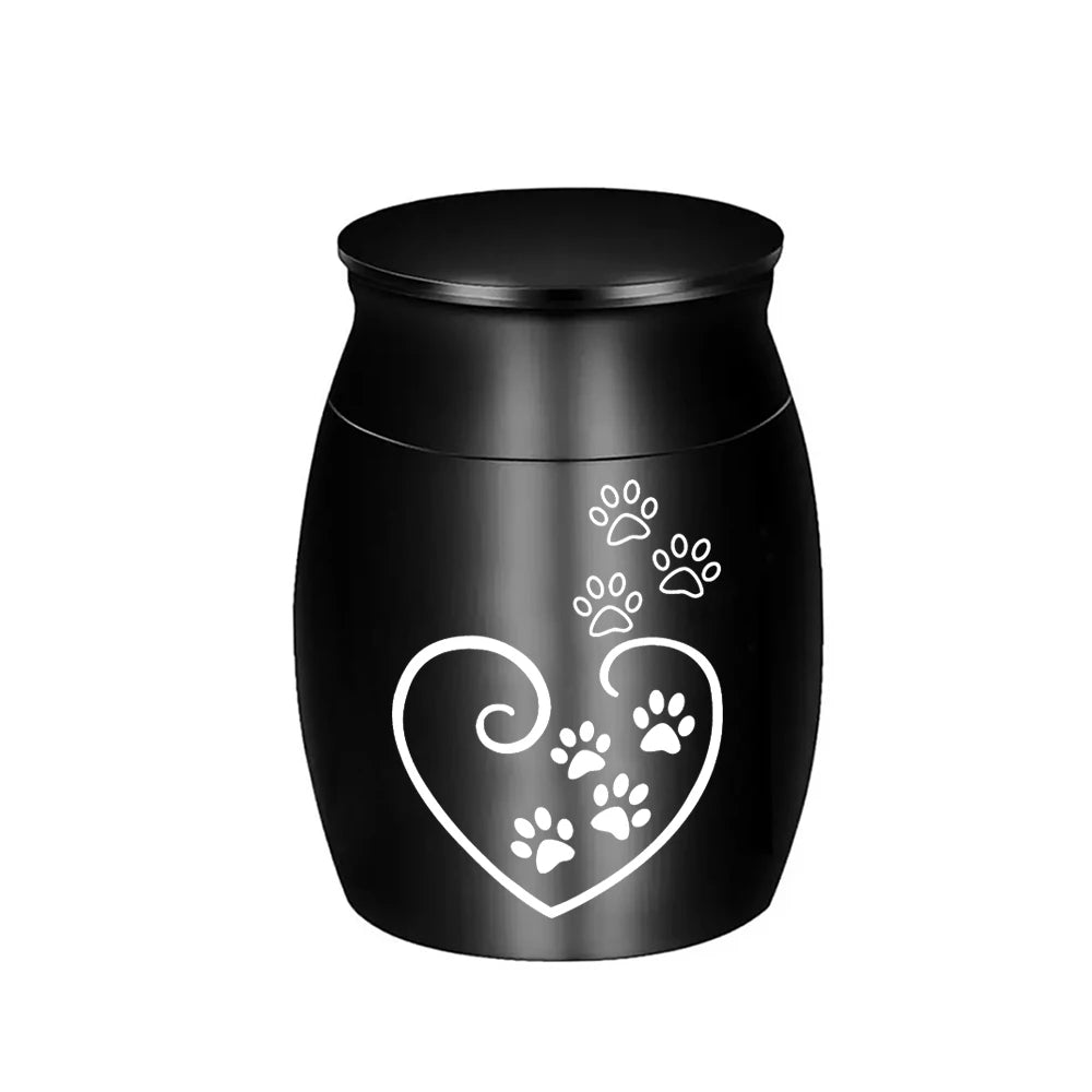 Cremation Ashes Holder Urn for Pet Ashes Paw Print Cat Dog Ashes Memorial Keepsake Aluminium alloy Waterproof Decorative Urns
