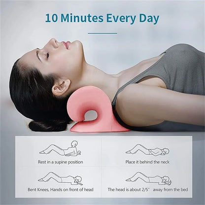 C-Type Neck Shoulder Relaxer Cervical Spine Stretch Muscle Relaxation Traction Device Massage Pillow Correction Chiropractic