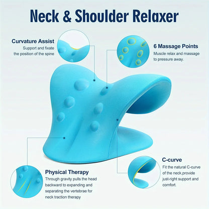 C-Type Neck Shoulder Relaxer Cervical Spine Stretch Muscle Relaxation Traction Device Massage Pillow Correction Chiropractic