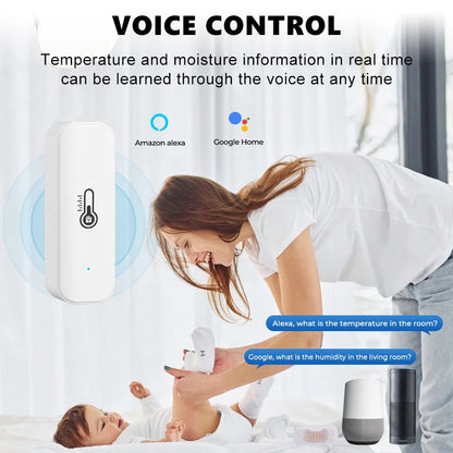 Tuya Zigbee or WiFi Temperature Humidity Sensor Home Connected Thermometer Compatible With Smart Life Alexa Google Assistant