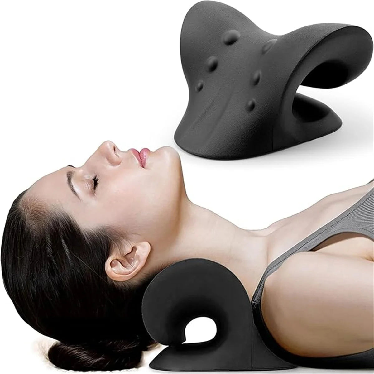 C-Type Neck Shoulder Relaxer Cervical Spine Stretch Muscle Relaxation Traction Device Massage Pillow Correction Chiropractic