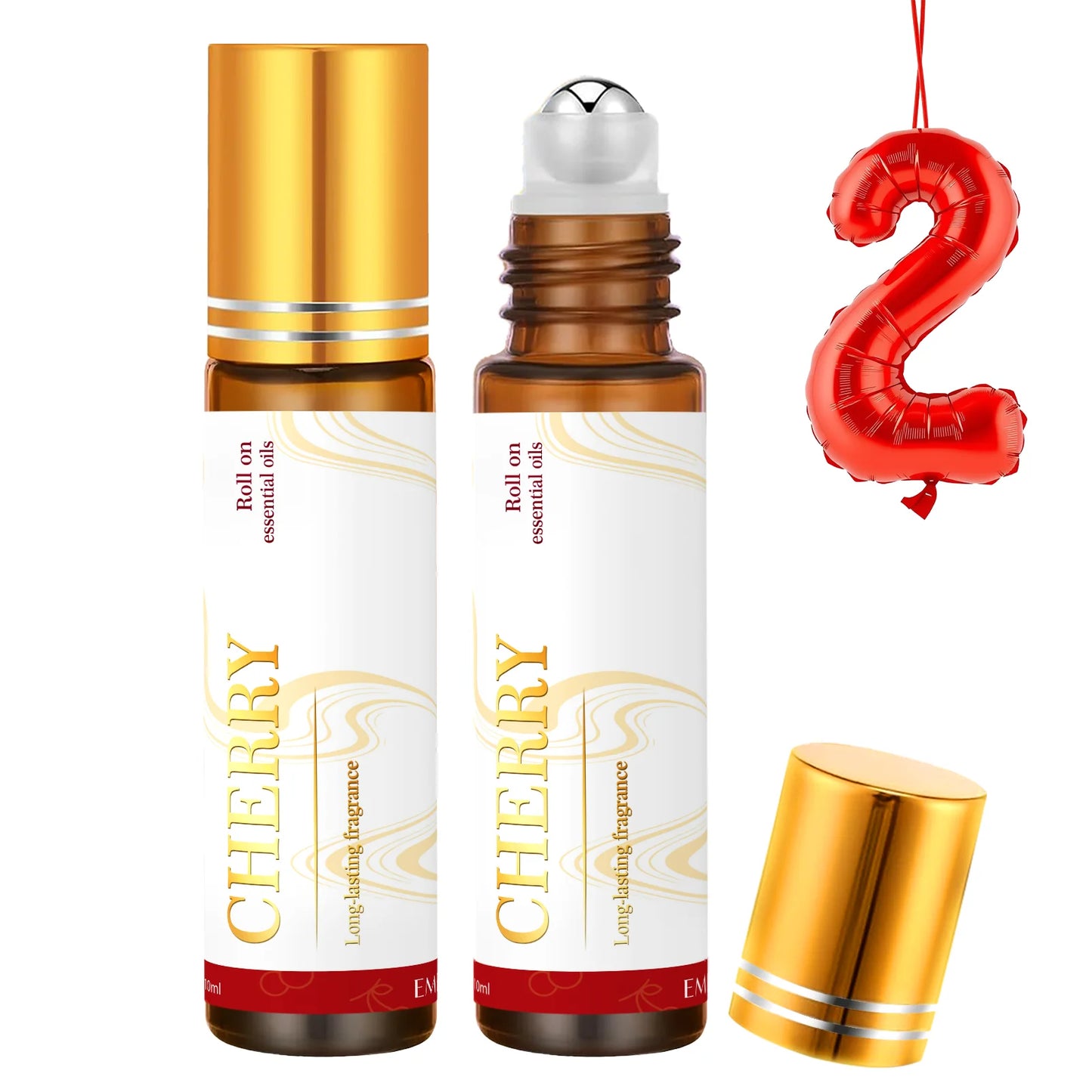 2PC 10ml Roller Essential Oils Massage oil Coffee Lollipop Vanilla coconut Lavender Peony Cotton Candy Raspberry Cherry Gifts