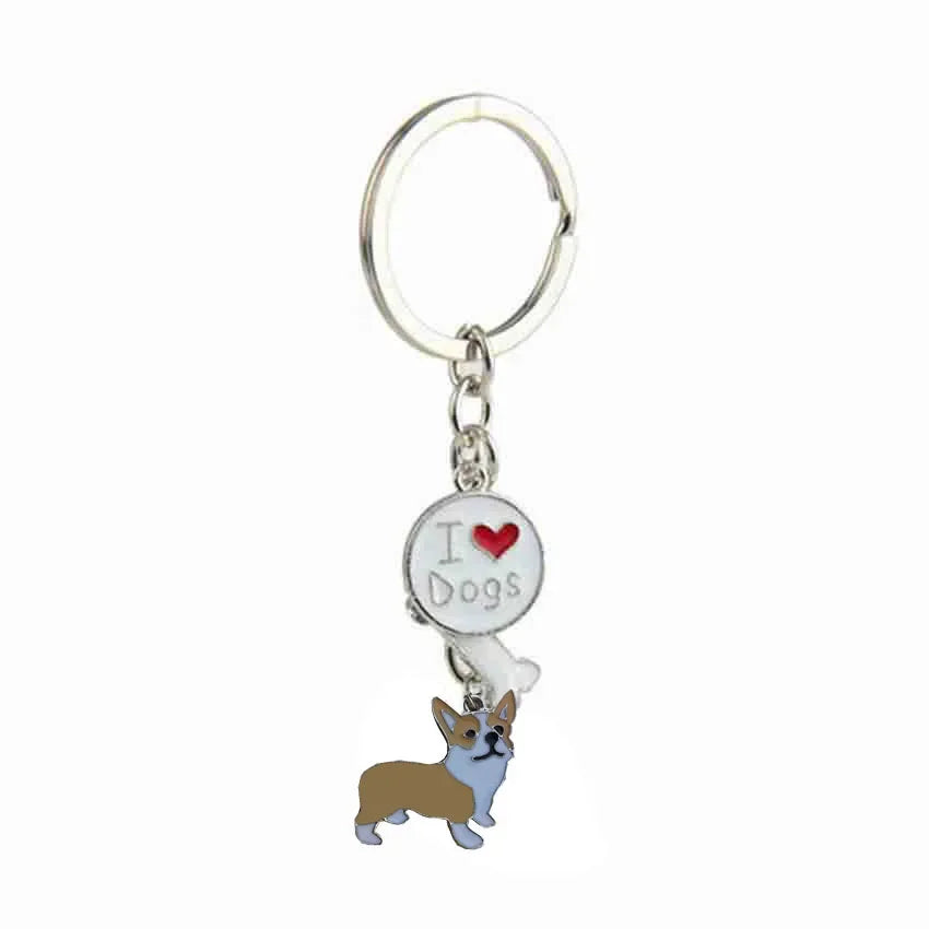 Jack Russell Terrier Keychain For Women Men Bulldog Shepherd Dog Pendant Key Ring Pet Jewerly Friends Christmas Gift llavero