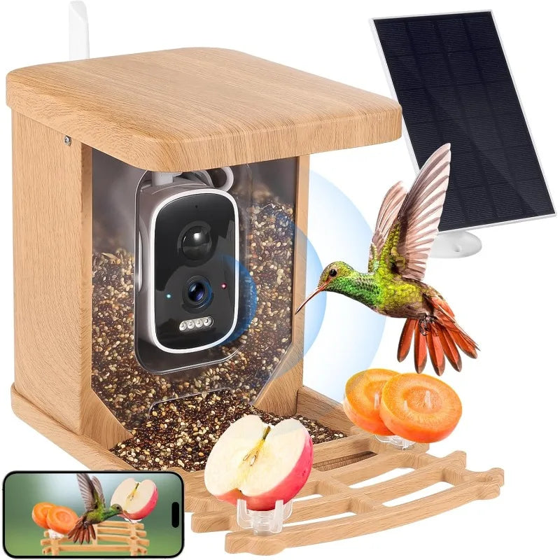 Solar Camera Bird Feeder House,Bird Watching Camera & AI Identify Bird Species,HD Bird Feeder Cam Capture