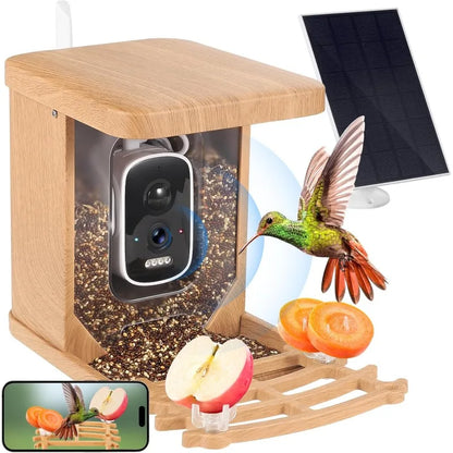 Solar Camera Bird Feeder House,Bird Watching Camera & AI Identify Bird Species,HD Bird Feeder Cam Capture