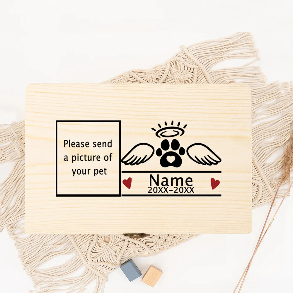 Personalized Pet Urn Customize Name and Date Dog Ashes Custom Funeral Box Pet Remains Wood Box Cremation Cat Ashes Urn Box