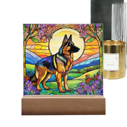Stained Acrylic Dog Panel Decoration Sun Catcher Pet Memorial Decoration Sun Catcher Pet Memorial Decoration Handcrafted Dog Sun