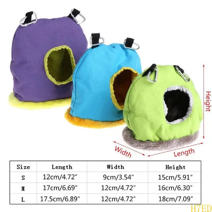 H7ED Parrot Hammock Hanging Tent for Budgies Parakeets Small Animals Plush House
