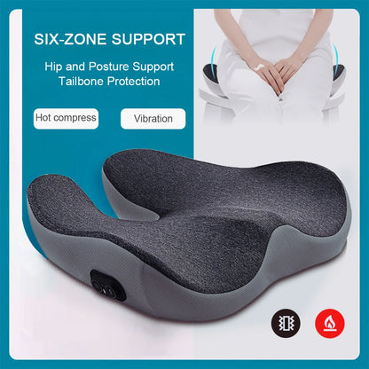 Electric Massage Cushion Vibration Massage Chair Cushion Hip Massage Mat Buttock Massager Waist Support Lumbar Pillow masajeador