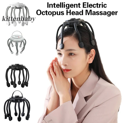 Electric Octopus Scalp Massager Hands-free 8 Claws Vibration Contacts 360 Degree 3 Modes Head Scratcher Massage Health Care