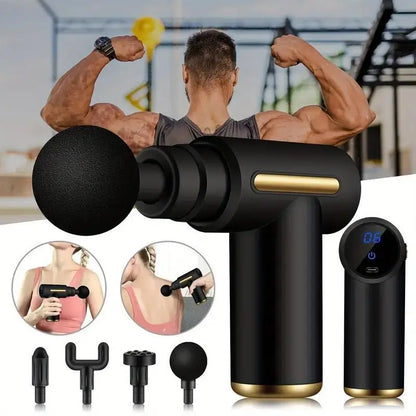 Fascia gun Muscle relaxation massager Electric vibration massager Multi-speed adjustable, with digital display