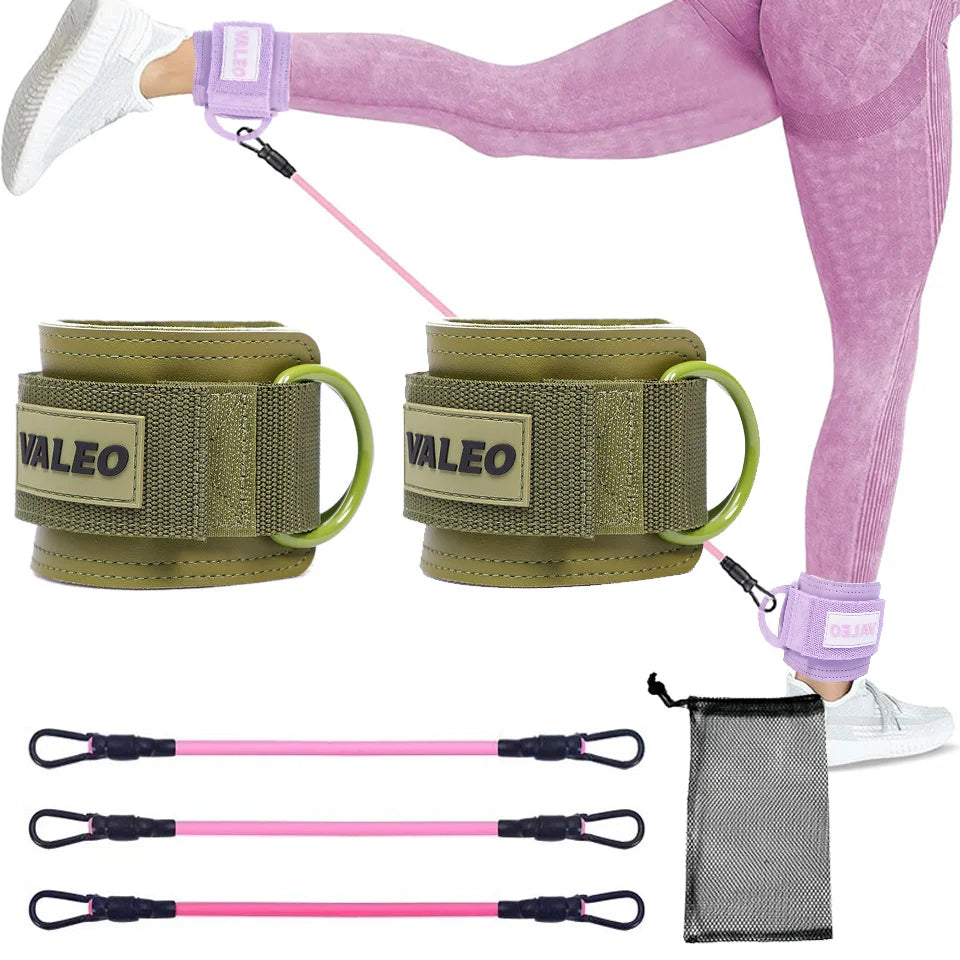 LOOGDEEL 1Pcs Ankle Straps Set Foot Support Cuff Unisex Yoga Pilates Resistance Bands With Ankle Padd Weight Leg Training Brace