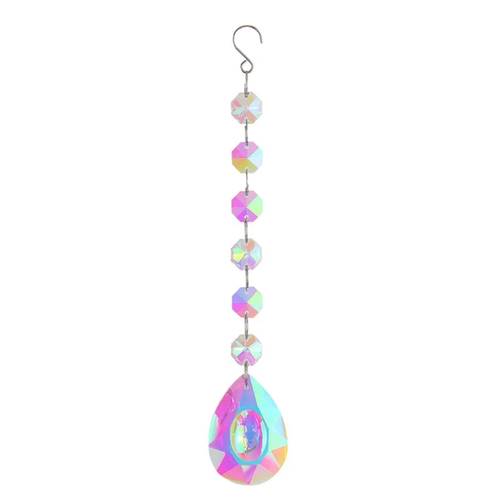 Star Moon Crystal Sun Catcher Bohemian Rainbow Maker Wind Chime  Home Outdoor Garden Hanging Ornament Window Decoration New In