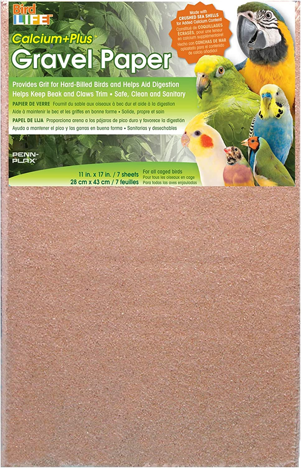 Penn Plax Sand Sheet Gravel Paper for Bird Cage, 7 Count