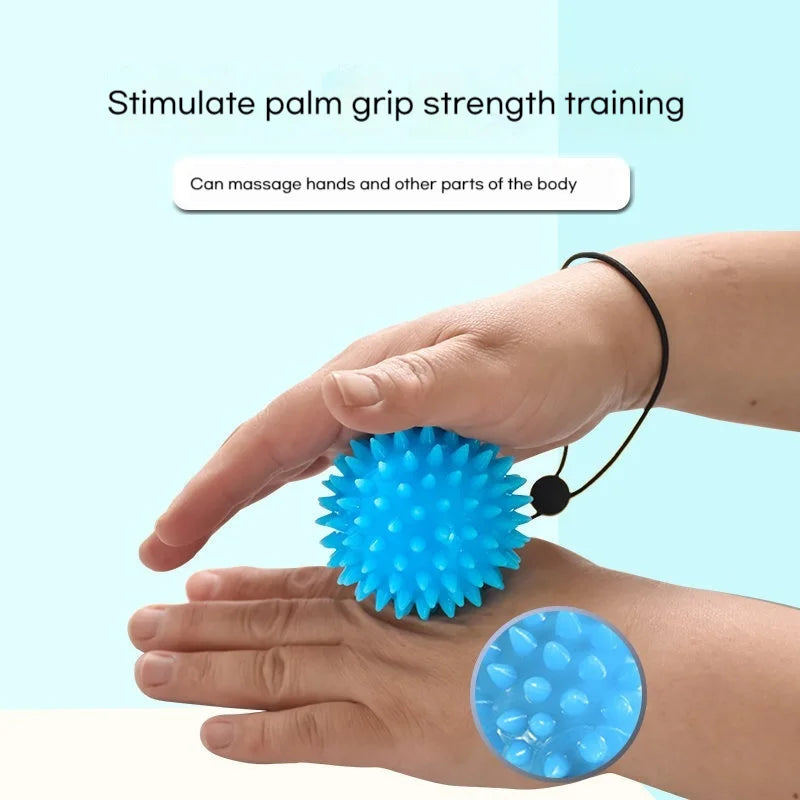Massage Ball With Rope Hedgehog Ball Grip Strength Ball Rehabilitation Training Equipment Hand Fingers Strength Strength Device