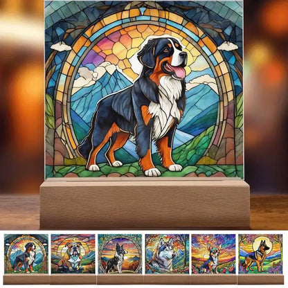 Stained Acrylic Dog Panel Decoration Sun Catcher Pet Memorial Decoration Sun Catcher Pet Memorial Decoration Handcrafted Dog Sun