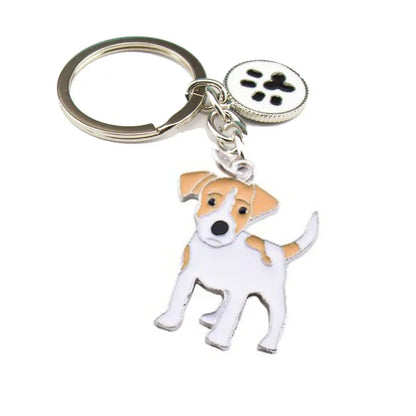 Jack Russell Terrier Keychain For Women Men Bulldog Shepherd Dog Pendant Key Ring Pet Jewerly Friends Christmas Gift llavero