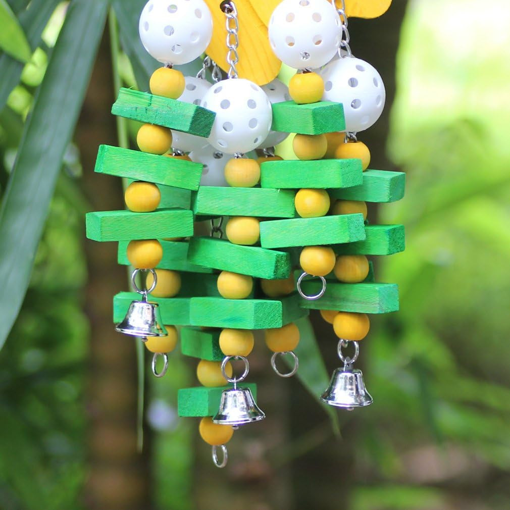 Bird Chewing Toy Large Medium Parrot Cage Bite Toys African Grey Macaws Cockatoos Eclectus Amazon (Banana-22Inch)