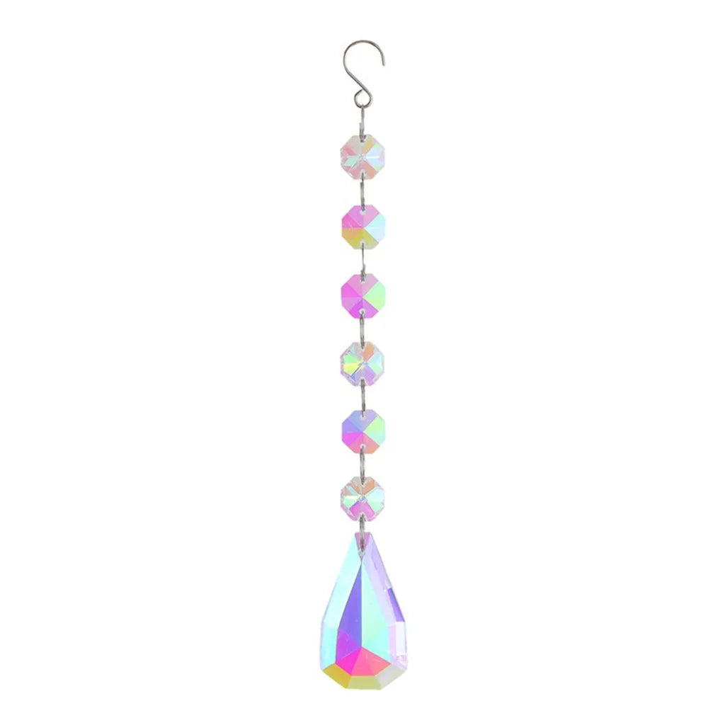Star Moon Crystal Sun Catcher Bohemian Rainbow Maker Wind Chime  Home Outdoor Garden Hanging Ornament Window Decoration New In
