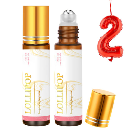 2PC 10ml Roller Essential Oils Massage oil Coffee Lollipop Vanilla coconut Lavender Peony Cotton Candy Raspberry Cherry Gifts
