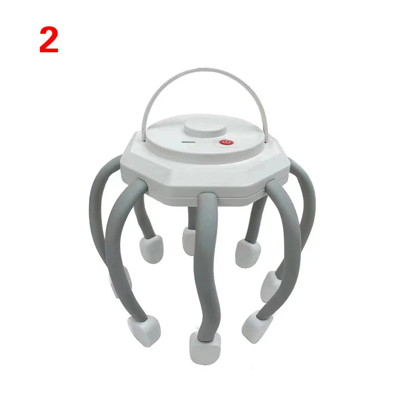 Electric Octopus Scalp Massager Hands-free 8 Claws Vibration Contacts 360 Degree 3 Modes Head Scratcher Massage Health Care