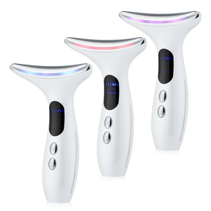 Neck Beauty Device EMS Microcurrent Chin Facial Lifting LED Firming Rejuvenation Anti Wrinkle Skin Care Face Massager