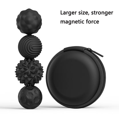New Stress-Relief Magnetic Ball Toy Durable Rubber Fidget Spinner Toy Multicolor Novelty Relax Gadget for Adults and Youngsters