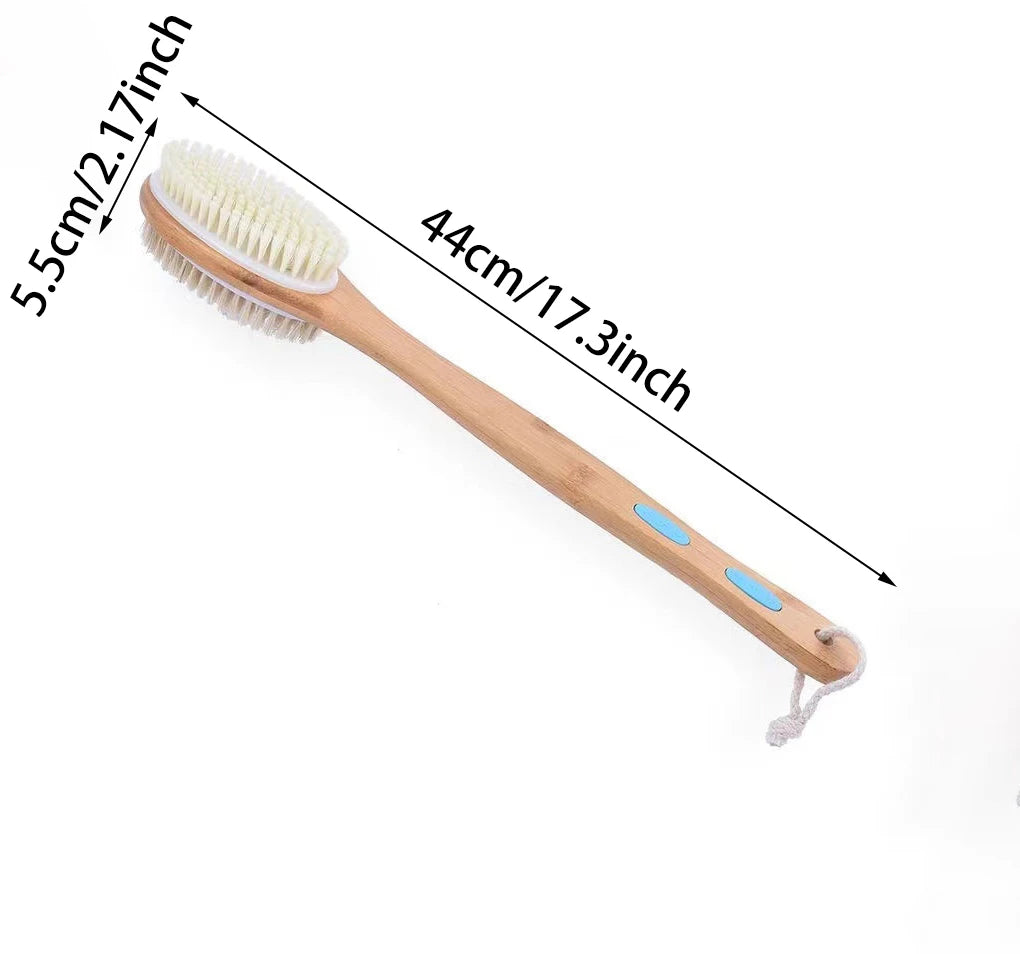 Body scrub brush soft and hard bristle shower double-side long handle shower brush 1/2pc,body brushes，Special for real hair wigs