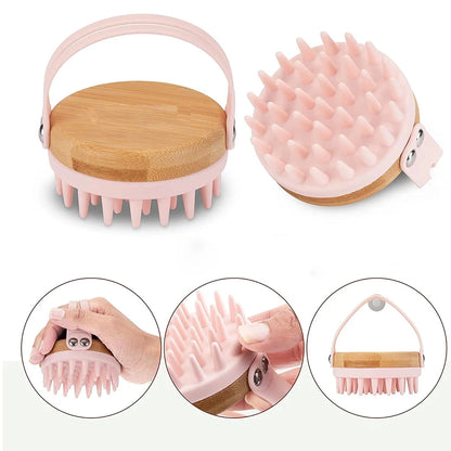 New Scalp Massager Brush Wooden Wet and Dry Hair Scalp Care Brush Brush Scalp Scrubber Exfoliator Body Massager