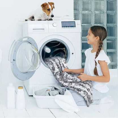 Warm Fluffy Dog Blanket Paw Pattern Soft Pet Calming Blanket Large Size Washable Cat Cover Blanket Puppy